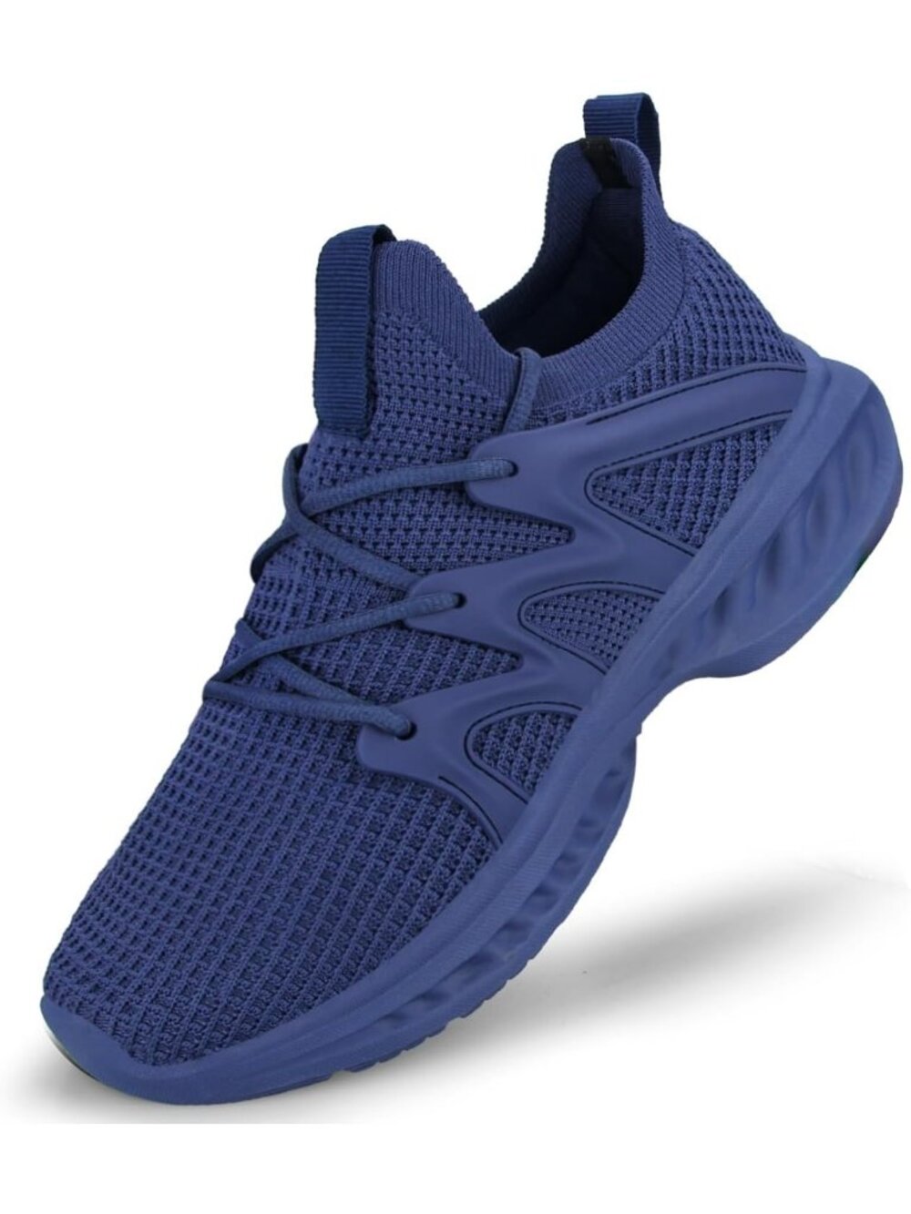 Women's Blue Lightweight Non Slip Workout Breathable Mesh Solid Walking Sneaker